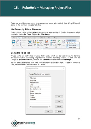 Adobe robohelp tutorial | PDF