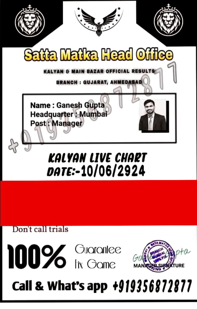 Satta Matka Dpboss Matka Guessing Kalyan Chart Indian Matka Kalyan