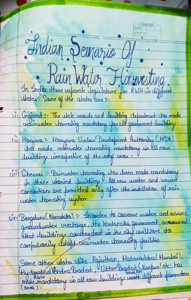 CBSE class 12 economics project work rainwater harvesting | PDF