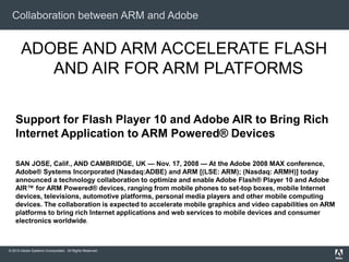 Flash/AIRの最新情報及びARMとの協業