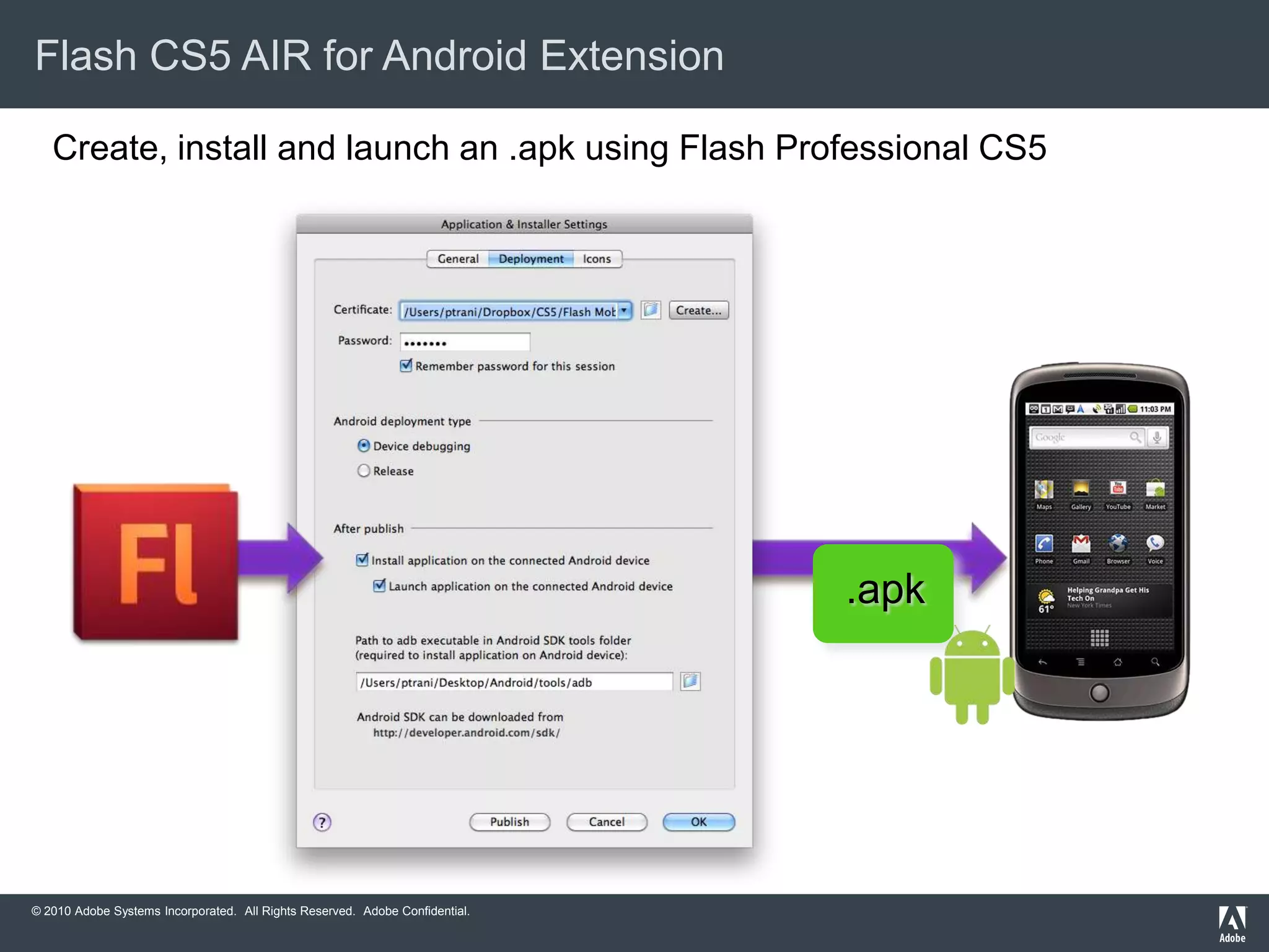 Accelerometerimport flash.sensors.Accelerometer;import flash.events.AccelerometerEvent;if (Accelerometer.isSupported){varaccel:Accelerometer = new Accelerometer();accel.addEventListener(AccelerometerEvent.UPDATE,updateHandler);}functionupdateHandler(e:AccelerometerEvent):void{e.accelerationX;e.accelerationY;e.accelerationZ;}