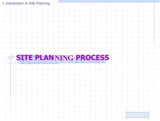 1. Introduction to Site Planning
NING
 