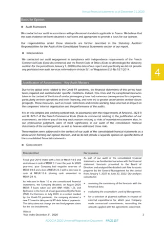Annual financial statements as of December 31, 2020
ADOCIA 2020 Universal Registration Document PAGE 157
4
 