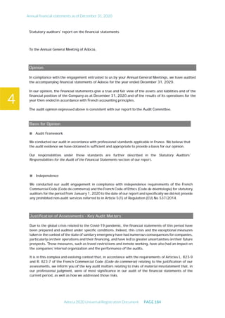 Annual financial statements as of December 31, 2020
Adocia 2020 Universal Registration Document PAGE 184
4
 