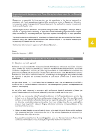 Annual financial statements as of December 31, 2020
ADOCIA 2020 Universal Registration Document PAGE 187
4
 