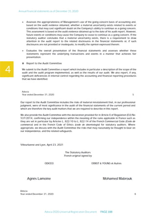 Annual financial statements as of December 31, 2020
Adocia 2020 Universal Registration Document PAGE 188
4
 