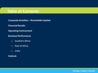 Adcock Ingram Audited Group Results 2013 - Presentation