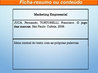 Ficha-resumo ou conteúdo
 