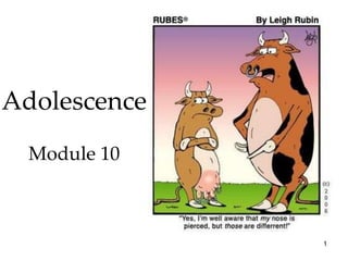 Adolescence
  Module 10



              1
 