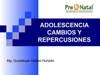 ADOLESCENCIA
CAMBIOS Y
REPERCUSIONES
Mg. Guadalupe Varilias Hurtado
 