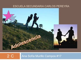 Escuela secundaria carlospereyra Adolescencia Ana Sofía Murillo Campos #17 2°C 