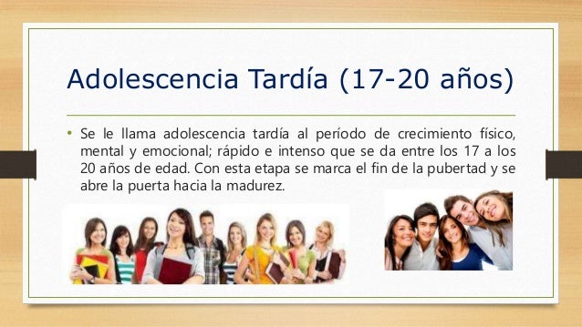 Adolescencia, media y tardía, en la etapa del Ser Humano