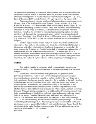 Adolescent Attachment To Parents And Peers | DOC