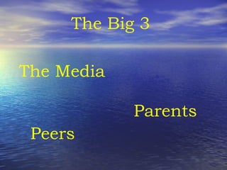 The Big 3 Parents Peers The Media 