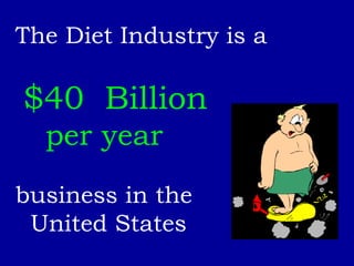 The Diet Industry is a $40  Billion per year business in the United States 
