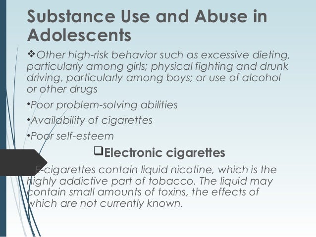 The Effects Of Substance Abuse Among Adolescents