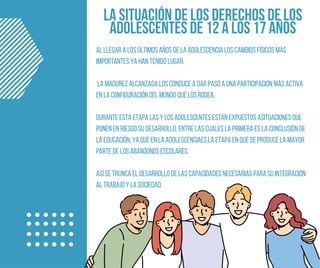 La Situación de los Derechos de los Adolescentes de 12 a 17 Años en