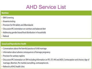 AHD Service List
 