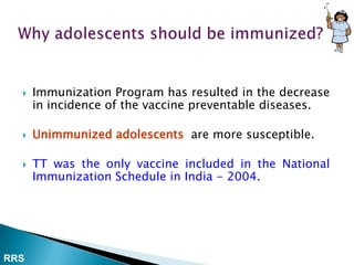 Adolescent immunization final | PPTX