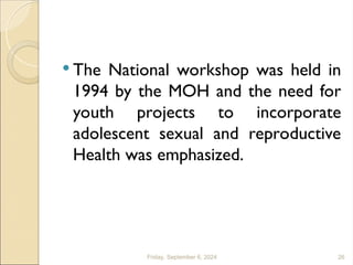 Repoductive Health Seminar Program ADOLESCENT REPRODUCTIVE (Lecture 14).ppt