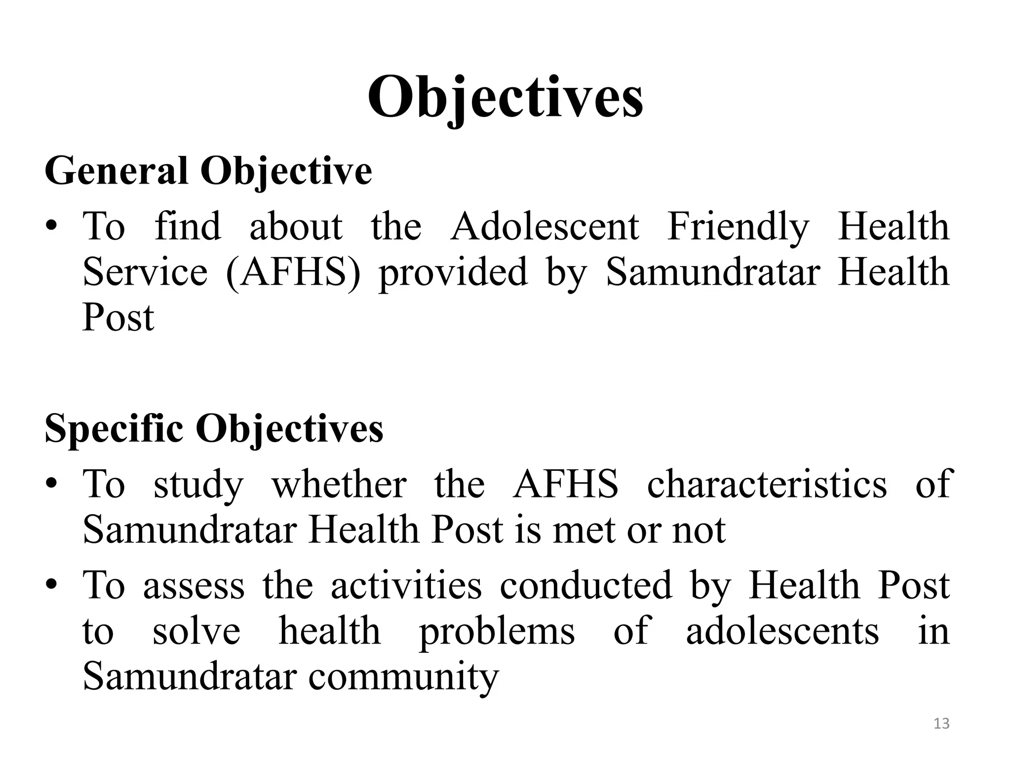 Adolescents friendly health services | PPTX