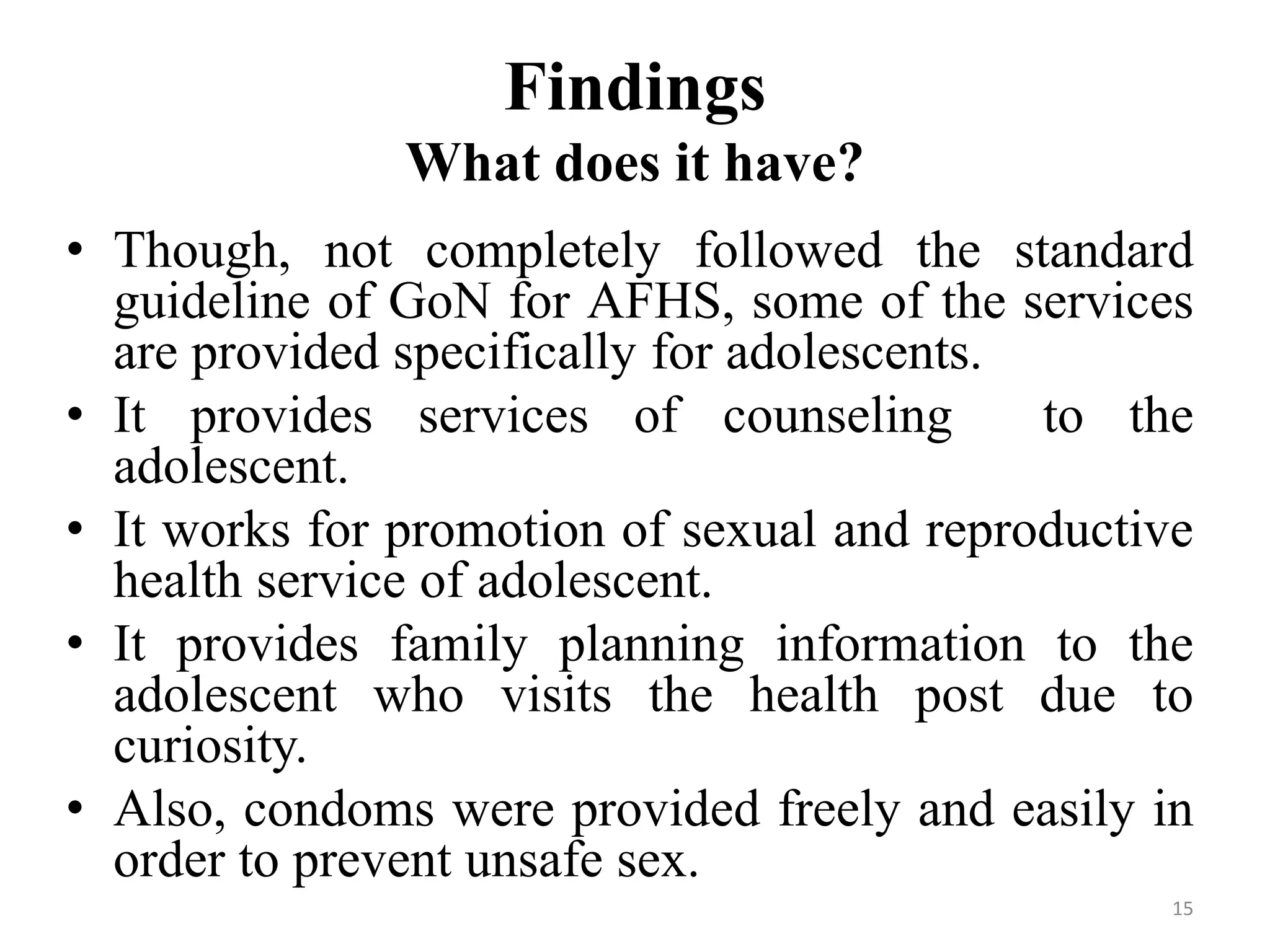 Adolescents friendly health services | PPTX