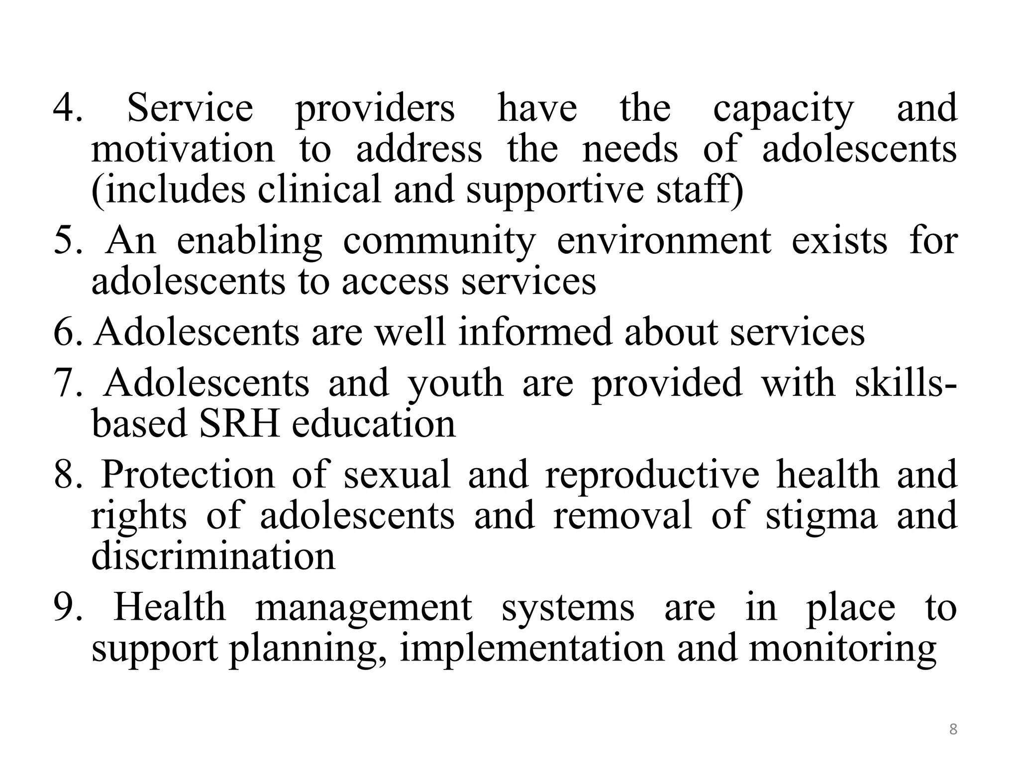 Adolescents friendly health services | PPTX