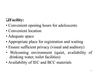 Adolescents friendly health services | PPTX