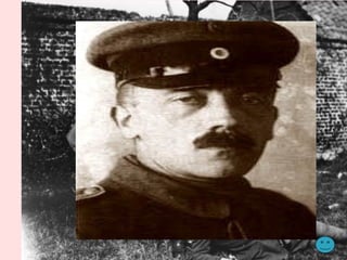 The war reinforced （加强） his passionate
German patriotism （爱国主义） and he was
shocked by Germany's capitulation （投降）
Like other German nationalists, he believed
that the German army, "undefeated in the
field," had been "stabbed in the back" （背叛
） on the home front by civilian leaders and
Marxists( 马克思主义者 ), later dubbed the
"November criminals".
 