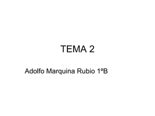 TEMA 2
Adolfo Marquina Rubio 1ºB
 