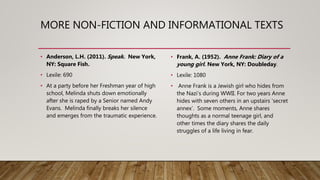 Adol lit multi genre text set | PPT