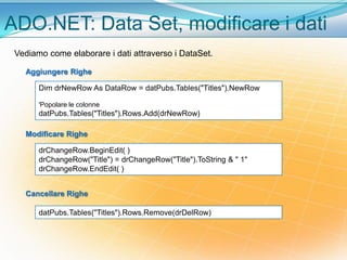 Ado net (versione 1 e 2) | PPTX