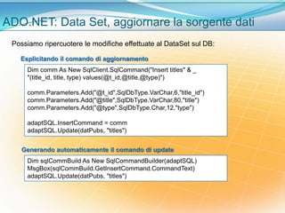 Ado net (versione 1 e 2) | PPTX