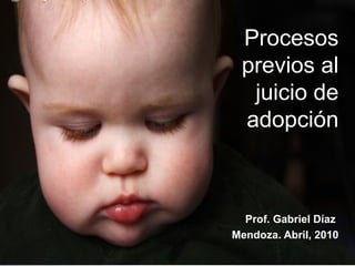 Procesos
 previos al
  juicio de
 adopción



  Prof. Gabriel Díaz
Mendoza. Abril, 2010
 