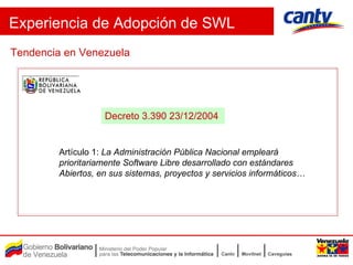 Swl Software Adopcion De Software Libre Swl Cantv | PPT