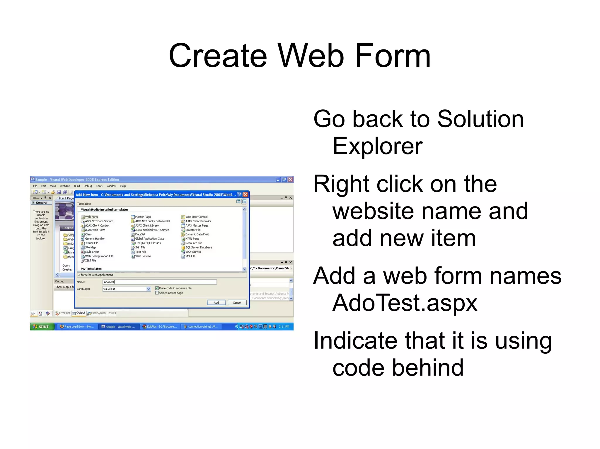 Save Table Save table and name it “my_tableve table and name it “my_table ” 