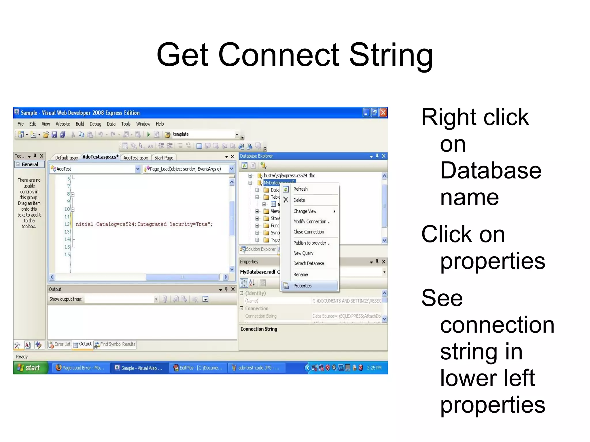 Right click on Tables and Add new table 