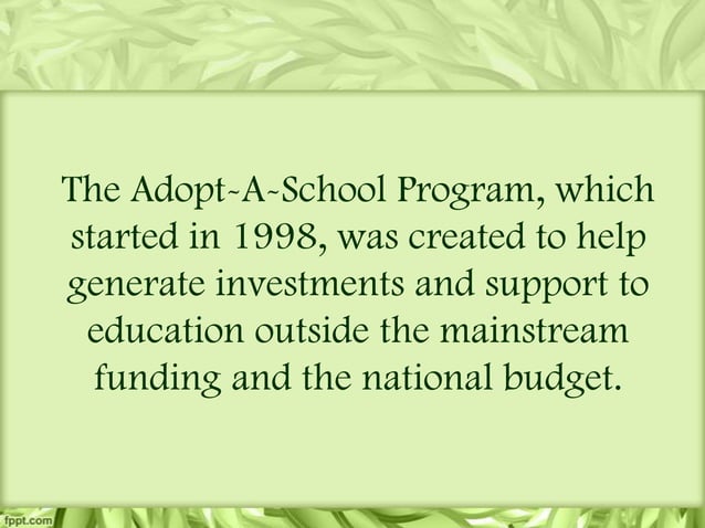 Adopt a-school program | PPT