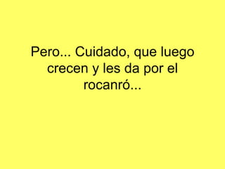 Pero... Cuidado, que luego crecen y les da por el rocanró...