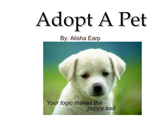 Adopt A Pet By: Alisha Earp 