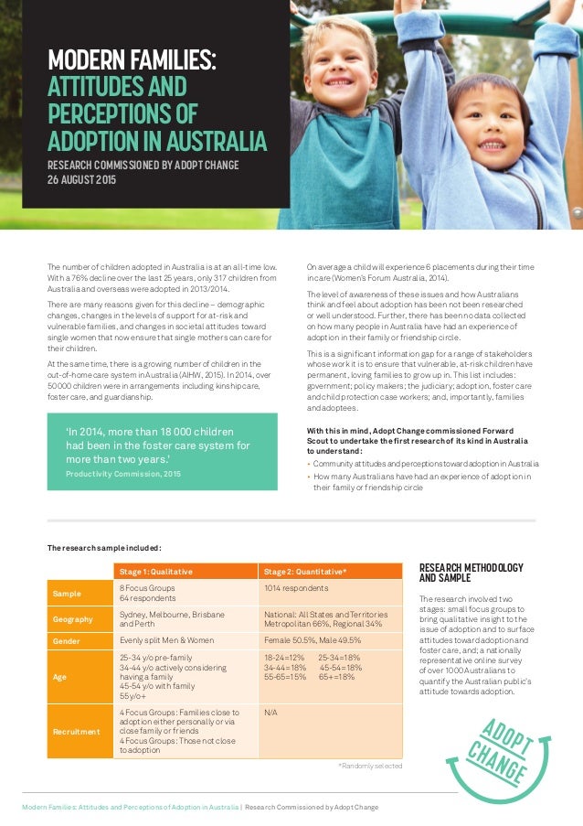 Modern Families Attitudes And Perceptions To Adoption In Australia