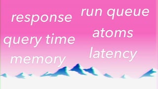 response run queue
query time atoms
memory latency
 