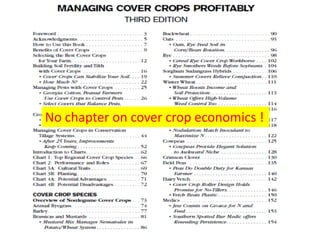 No chapter on cover crop economics !
 