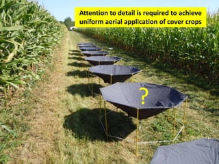 ?
Attention to detail is required to achieve
uniform aerial application of cover crops
 