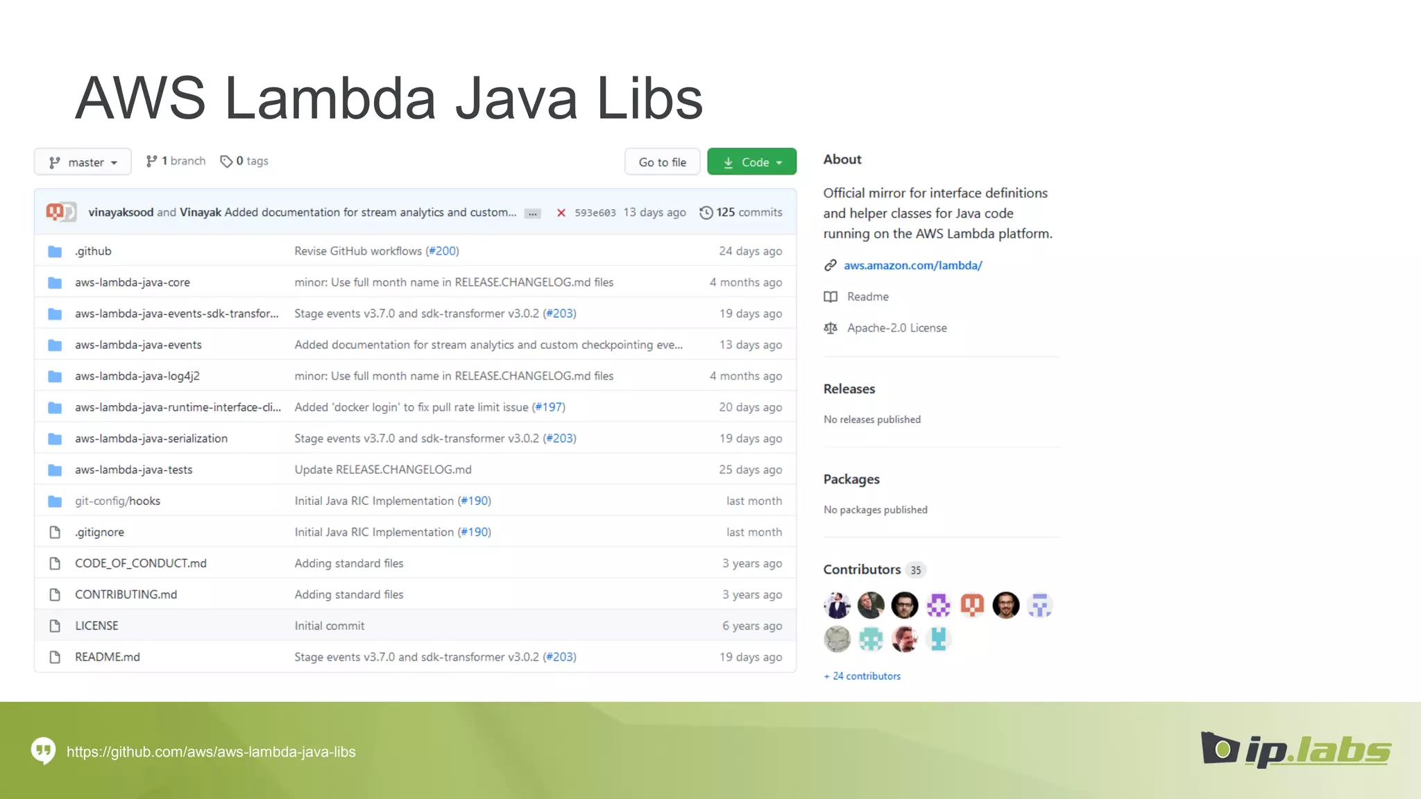 AWS Lambda Java Libs
https://github.com/aws/aws-lambda-java-libs
 