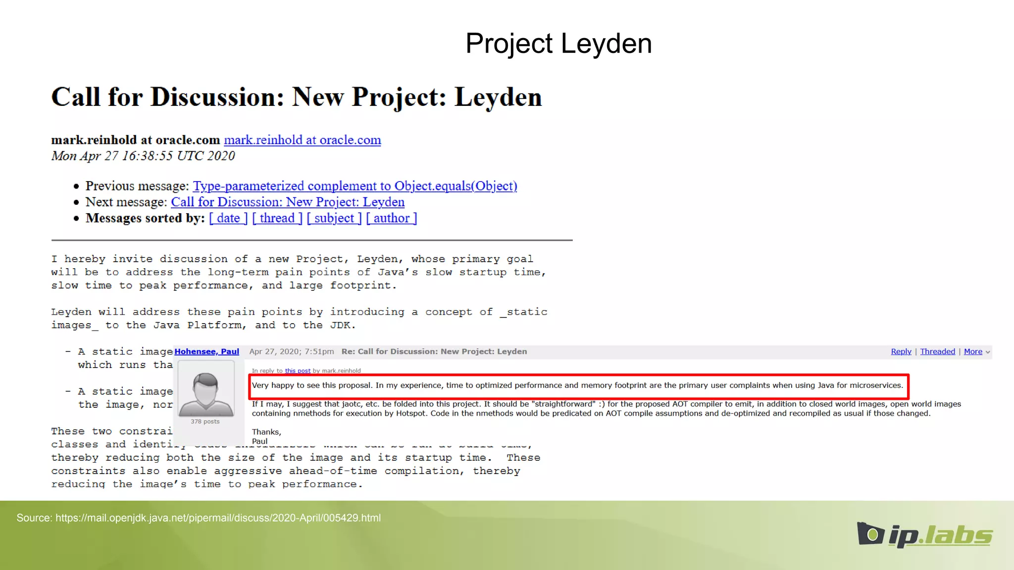 Project Leyden
Source: https://mail.openjdk.java.net/pipermail/discuss/2020-April/005429.html
 