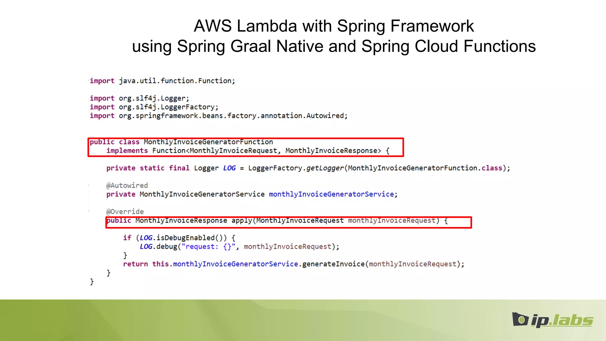 AWS Lambda with Spring Framework
using Spring Graal Native and Spring Cloud Functions
 