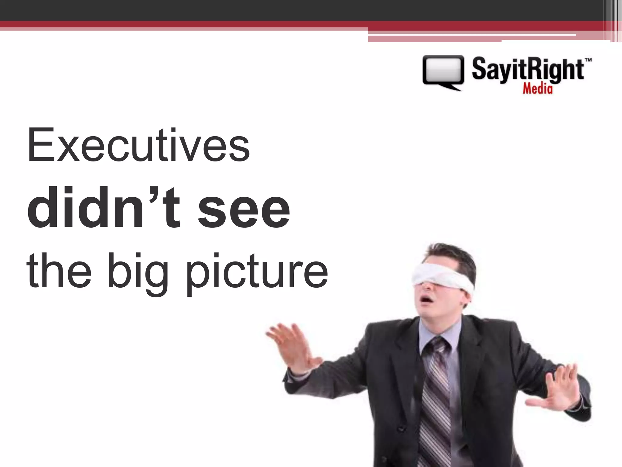 Executivesdidn’t see the big picture