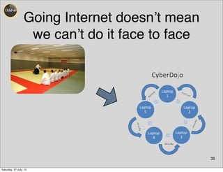 35
Going Internet doesn’t mean
we can’t do it face to face
Saturday, 27 July, 13
 