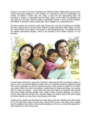 Adoption in america which state adopts the most | PDF